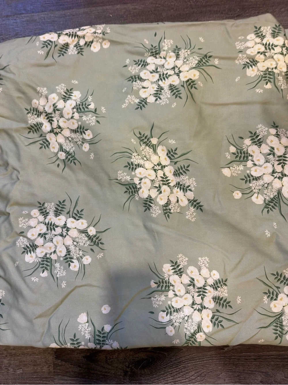 Buffy Breeze King Duvet Cover Midori Floral TENCEL Lyocell Sage Green